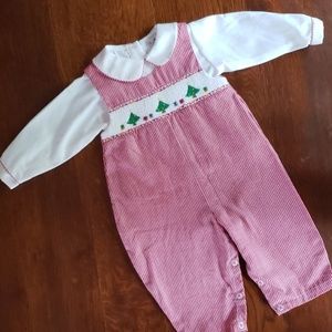 Petite Ami Christmas Smocked Jon Jon